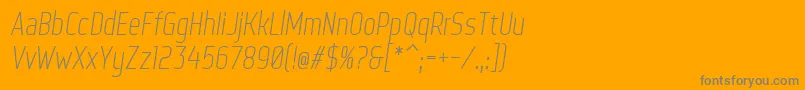 Fonte WebServeroffItalic – fontes cinzas em um fundo laranja