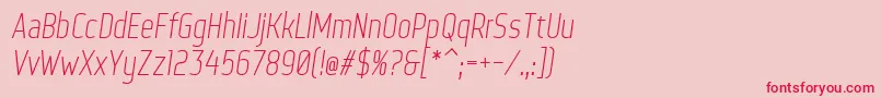 WebServeroffItalic-fontti – punaiset fontit vaaleanpunaisella taustalla