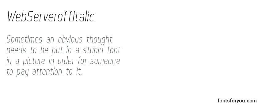 WebServeroffItalic (108211) -fontin tarkastelu