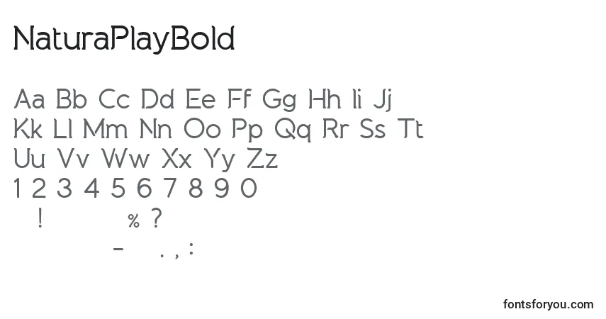 Шрифт NaturaPlayBold – алфавит, цифры, специальные символы