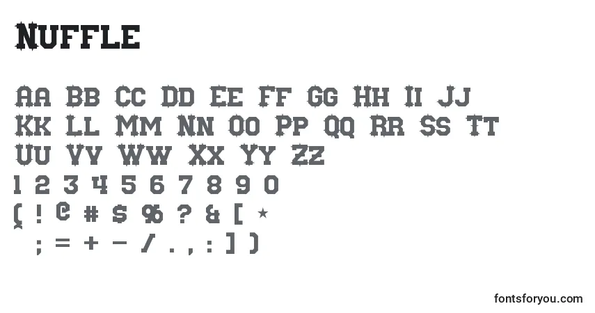 Schriftart Nuffle – Alphabet, Zahlen, spezielle Symbole