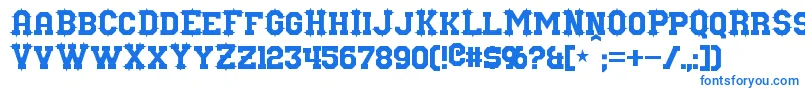 フォントNuffle – 白い背景に青い文字