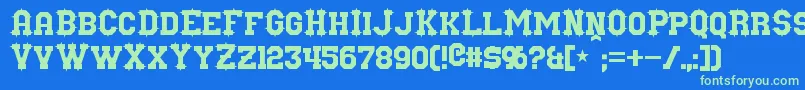 Nuffle Font – Green Fonts on Blue Background