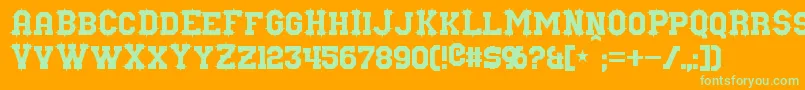 Nuffle Font – Green Fonts on Orange Background