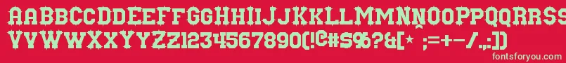 Nuffle Font – Green Fonts on Red Background