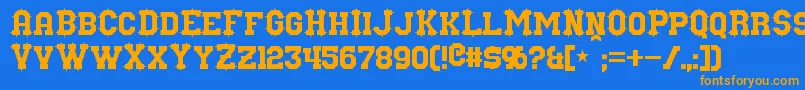 Nuffle Font – Orange Fonts on Blue Background