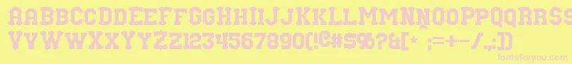 Nuffle Font – Pink Fonts on Yellow Background