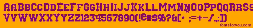 Nuffle Font – Purple Fonts on Orange Background