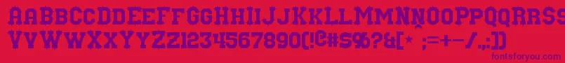 Nuffle Font – Purple Fonts on Red Background