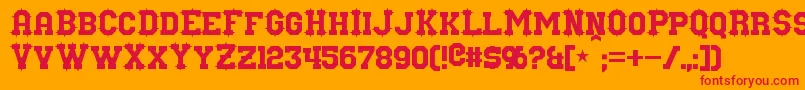 Nuffle Font – Red Fonts on Orange Background