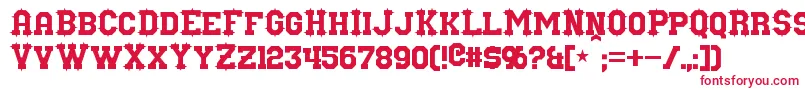 Czcionka Nuffle – czerwone czcionki na białym tle