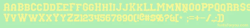 Nuffle Font – Yellow Fonts on Green Background