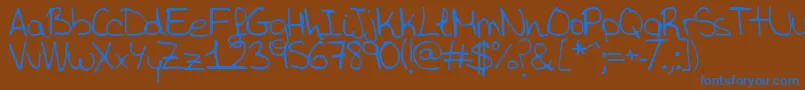AidaGarmoAida Font – Blue Fonts on Brown Background