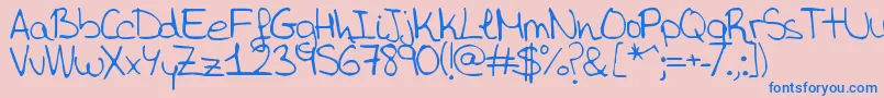 AidaGarmoAida Font – Blue Fonts on Pink Background