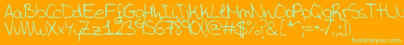 AidaGarmoAida Font – Green Fonts on Orange Background