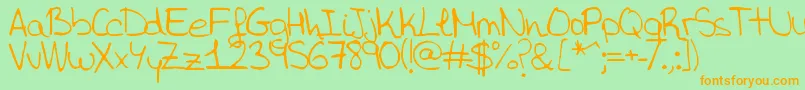 AidaGarmoAida Font – Orange Fonts on Green Background