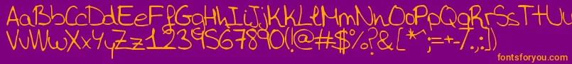 AidaGarmoAida Font – Orange Fonts on Purple Background