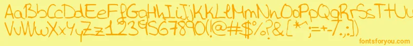 AidaGarmoAida Font – Orange Fonts on Yellow Background