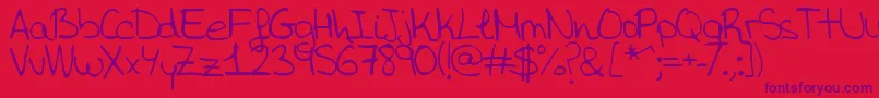 AidaGarmoAida Font – Purple Fonts on Red Background