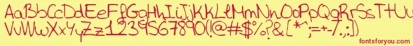 AidaGarmoAida Font – Red Fonts on Yellow Background