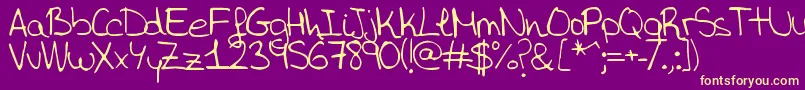 AidaGarmoAida Font – Yellow Fonts on Purple Background