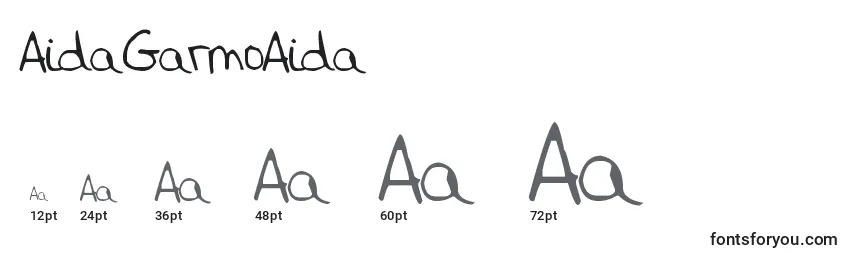 Размеры шрифта AidaGarmoAida