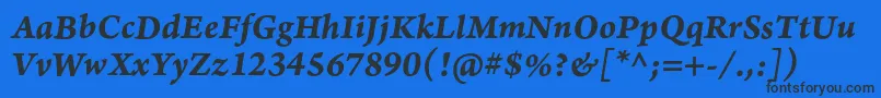 ArnoproBolditalic08pt Font – Black Fonts on Blue Background