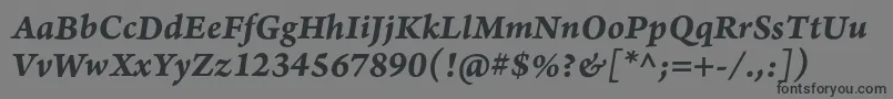 フォントArnoproBolditalic08pt – 黒い文字の灰色の背景