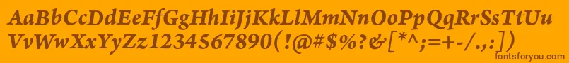 ArnoproBolditalic08pt Font – Brown Fonts on Orange Background