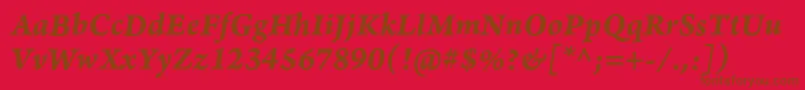Шрифт ArnoproBolditalic08pt – коричневые шрифты на красном фоне