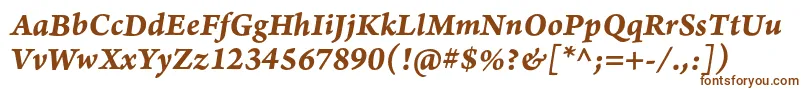 ArnoproBolditalic08pt-fontti – ruskeat fontit valkoisella taustalla