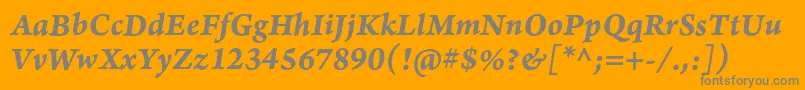 フォントArnoproBolditalic08pt – オレンジの背景に灰色の文字