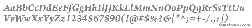 フォントArnoproBolditalic08pt – 白い背景に灰色の文字