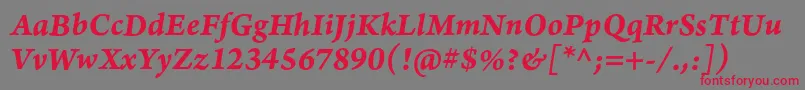 Czcionka ArnoproBolditalic08pt – czerwone czcionki na szarym tle