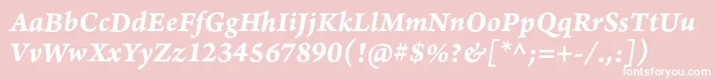 ArnoproBolditalic08pt-Schriftart – Weiße Schriften auf rosa Hintergrund