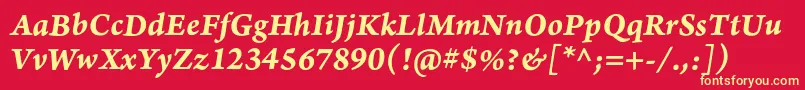 ArnoproBolditalic08pt Font – Yellow Fonts on Red Background