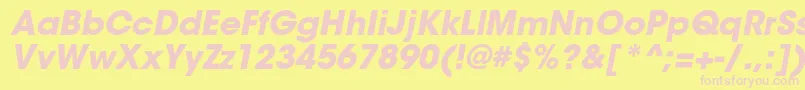 ItcavantgardestdBoldobl-fontti – vaaleanpunaiset fontit keltaisella taustalla