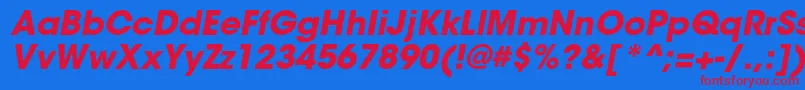 フォントItcavantgardestdBoldobl – 赤い文字の青い背景
