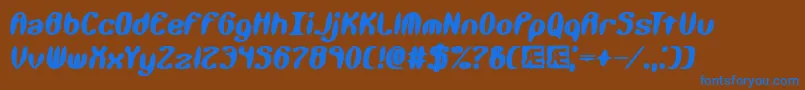 フォントKaliberx – 茶色の背景に青い文字