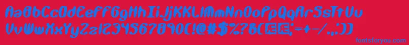 Kaliberx Font – Blue Fonts on Red Background