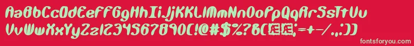 Kaliberx Font – Green Fonts on Red Background