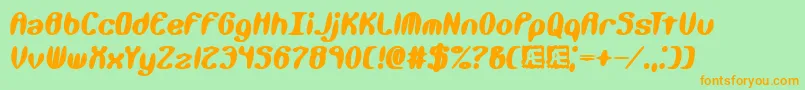 Kaliberx Font – Orange Fonts on Green Background