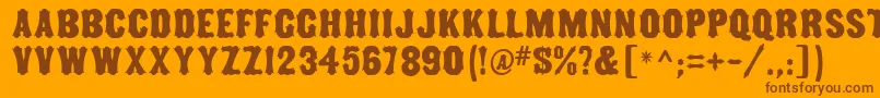 TuscanMfNarrow Font – Brown Fonts on Orange Background