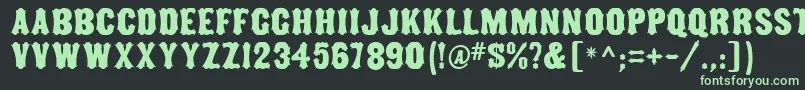 Шрифт TuscanMfNarrow – зелёные шрифты на чёрном фоне