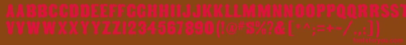 TuscanMfNarrow Font – Red Fonts on Brown Background