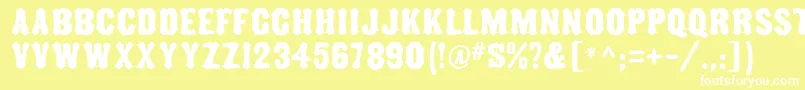 TuscanMfNarrow Font – White Fonts on Yellow Background