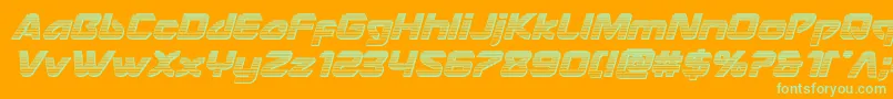 Usangelchromeital Font – Green Fonts on Orange Background