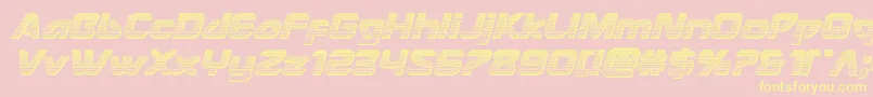 Usangelchromeital Font – Yellow Fonts on Pink Background