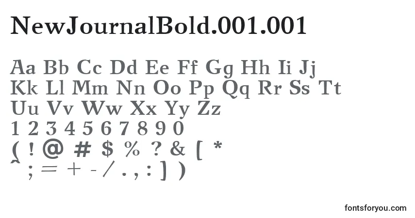 A fonte NewJournalBold.001.001 – alfabeto, números, caracteres especiais