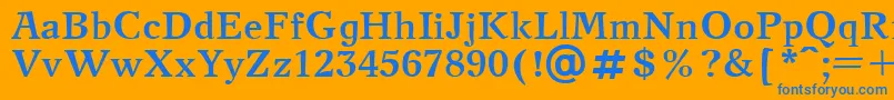 NewJournalBold.001.001 Font – Blue Fonts on Orange Background